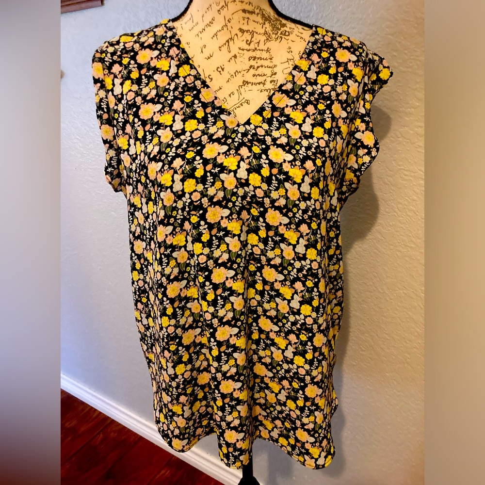Loft Floral Blouse Size Large